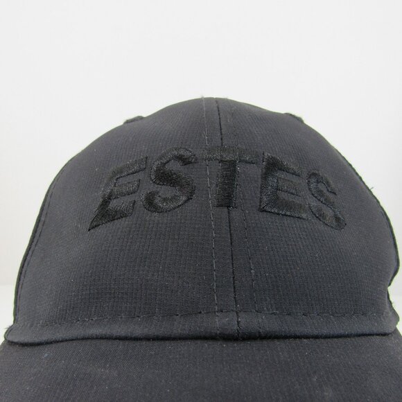 ESTES Embroidered Logo Men's Black on Black Adjustable Strap Back Cap Hat - Picture 1 of 11
